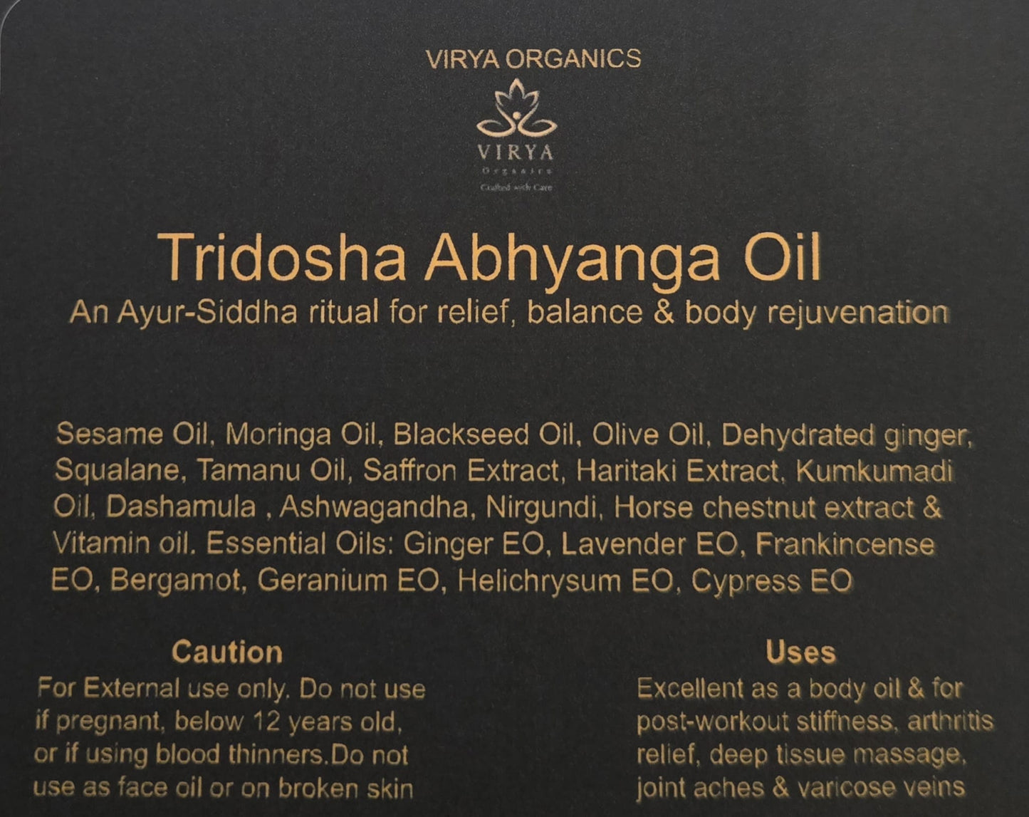 Tri-dosha Abhyanga Oil - Body Oil/Massage oil